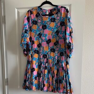 Aakaa Floral Casual Dress - Pink, Blue, Orange